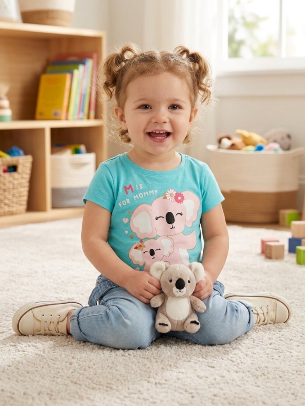 Kids' Turquoise Koala Graphic Tee - M is for Mommy toddler size 4T
